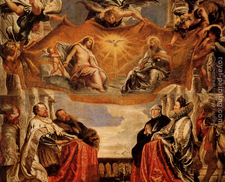 Peter Paul Rubens : The Trinity Adored By The Duke Of Mantua And His Family